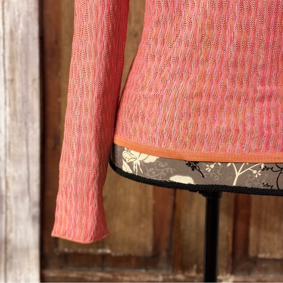 DANA BUCHMAN Sweater Long Sleeves Pink and Peach Knit - Picture 5 of 10